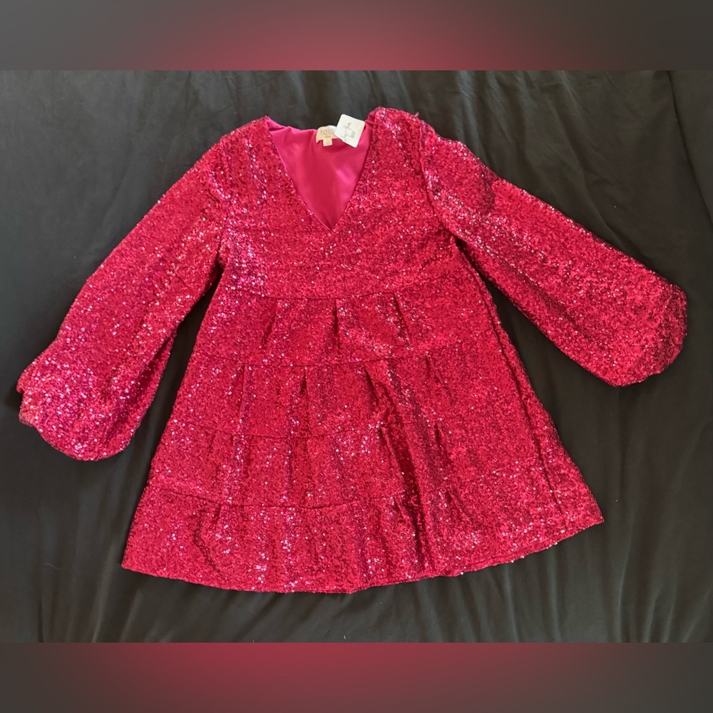 Peach Love California Brand Pink Sequin Dress